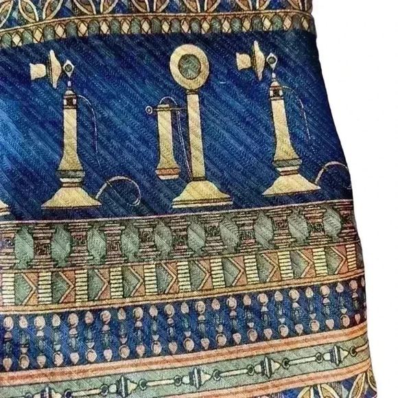 Daniel De Fasson Men’s Silk Tie Handmade Antique Telephone Design Classic Career - Picture 4 of 12